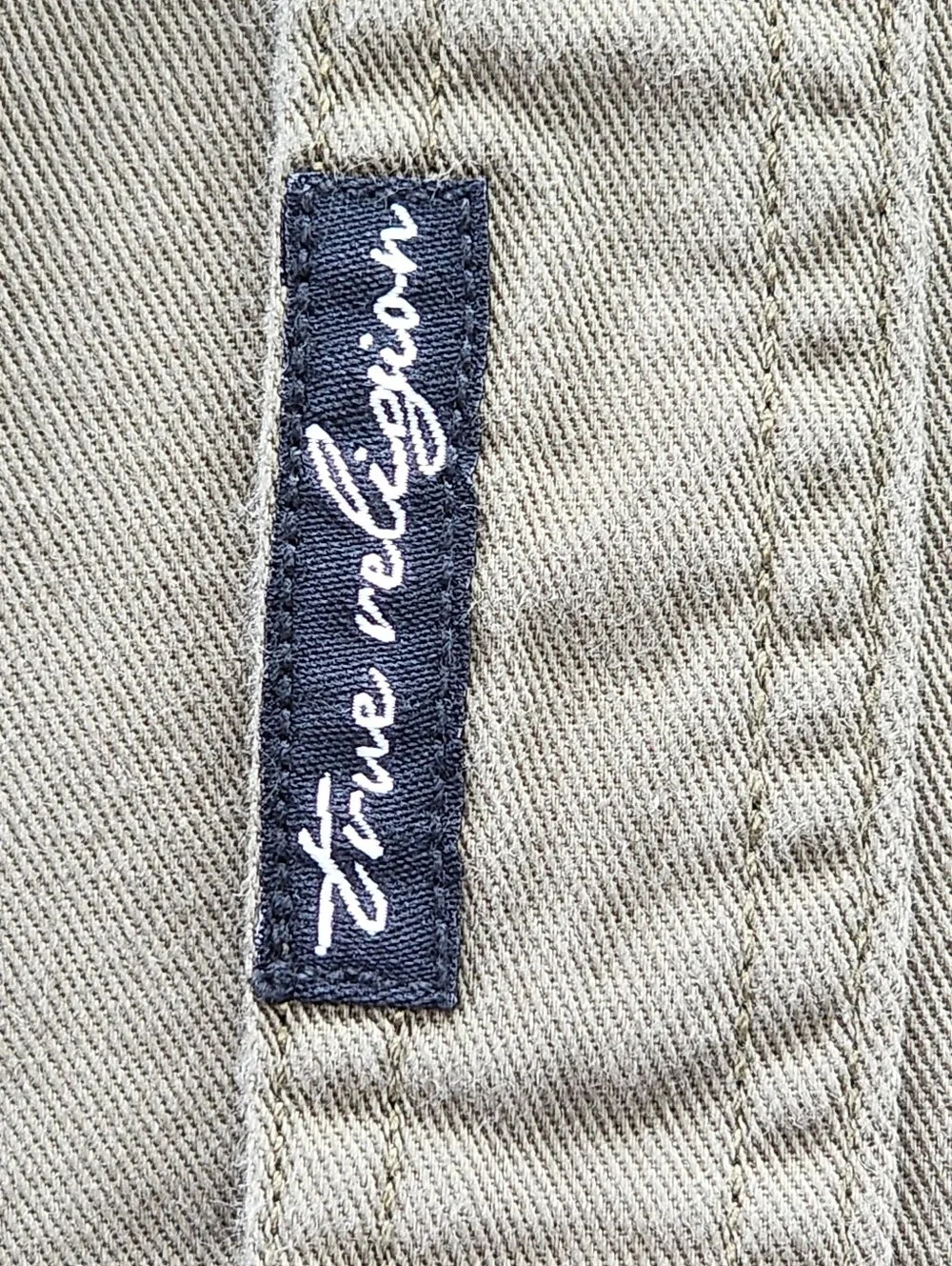 True Religion Olive Green Overshirt Shacket Snap Button Shirt Men XL